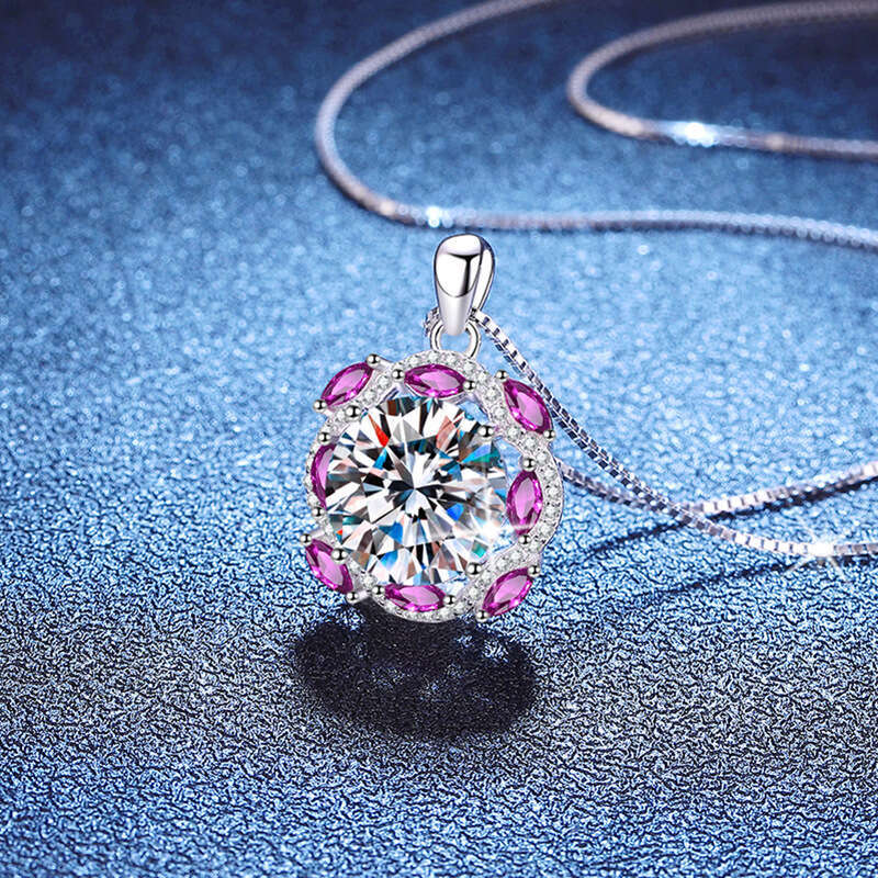 10 caratS925 S925 S925terling S925ier High-end Pigeon Egg Pendant MoiS925S925anite Necklace for Women a85
