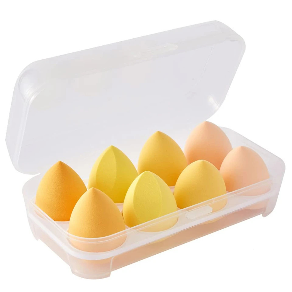 Makeup blending sponges - 8 Pcs set of high-quality cosmetic beauty eggs for flawless foundation application with powder and cre 250625