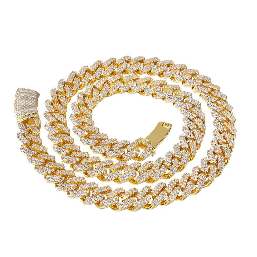 8MM 12MM 15MM 18MM 20MM Moissanite High Quality Hand Made 925 Sterling Silver Cuban Link Chain Pass Diamond Tester