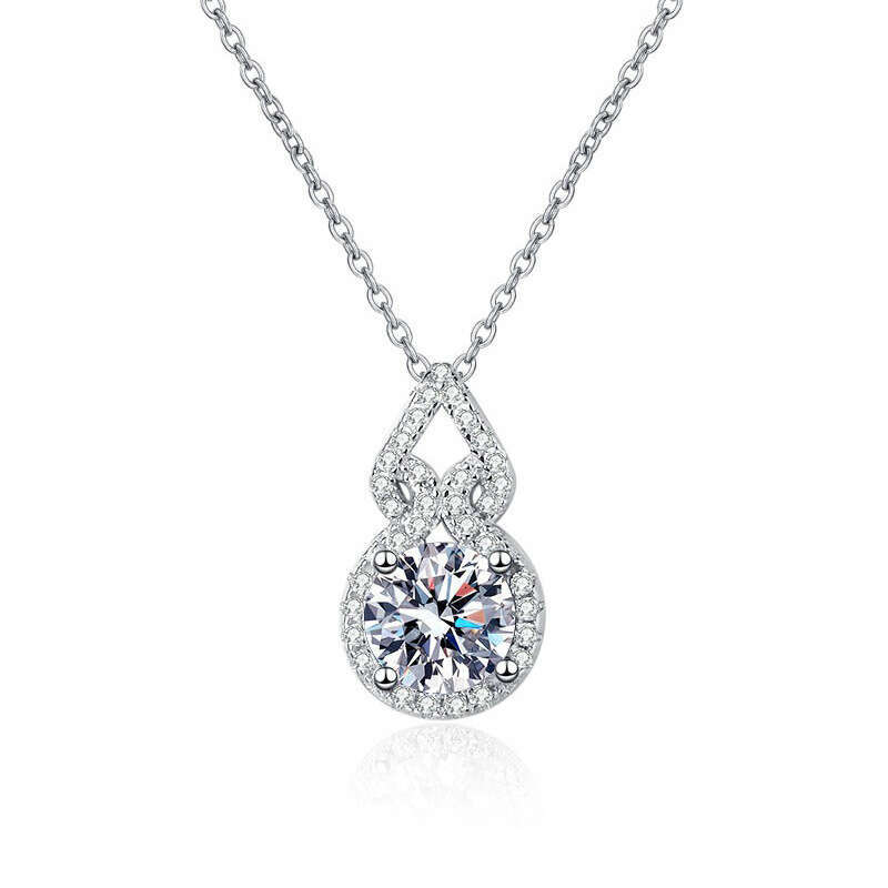Pure S925ier Gourd Pendant TikTok 1 caratS925 MoiS925S925anite Necklace 7fe