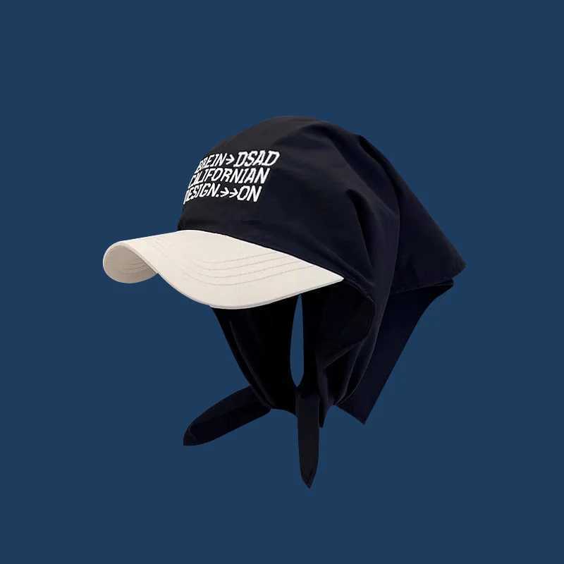 Korean Niche Letter Color Blocking Outdoor Quicking-dry Wens scarf Baseball Cap Duck Tongue Cap Summer Beach Sunshade Cap X250704