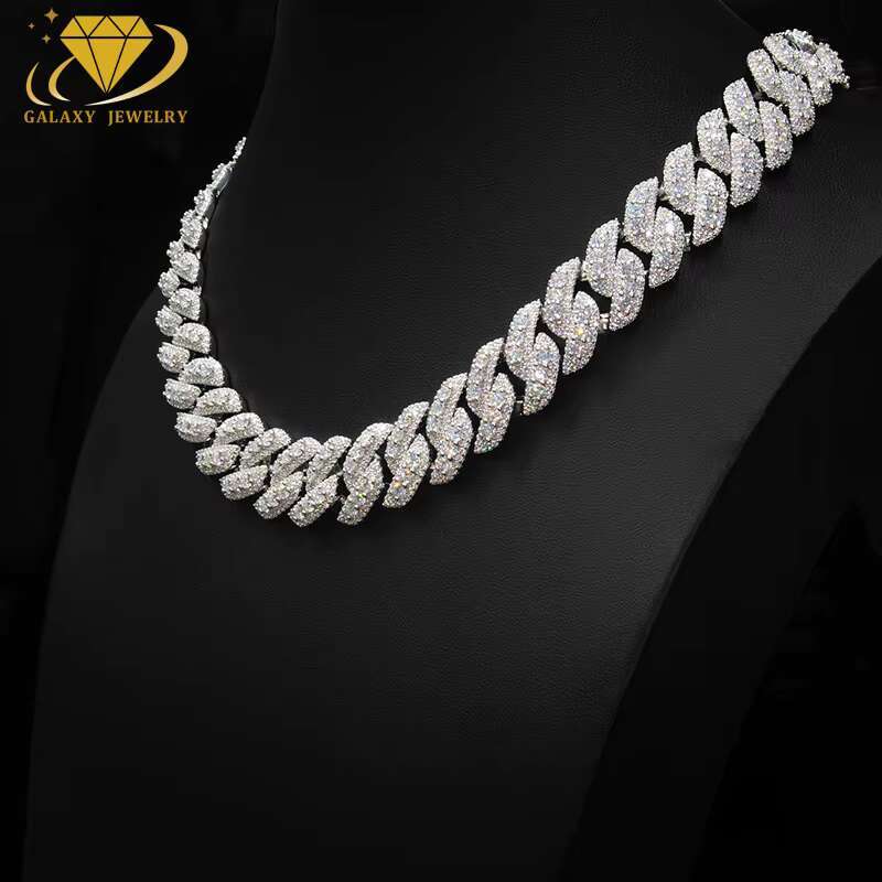 16MM Custom 925 Sterling Silver Iced Out Moissanite Necklace Has GRA Certificate Diamond Cuban Link Chain Hip Hop Jewelry