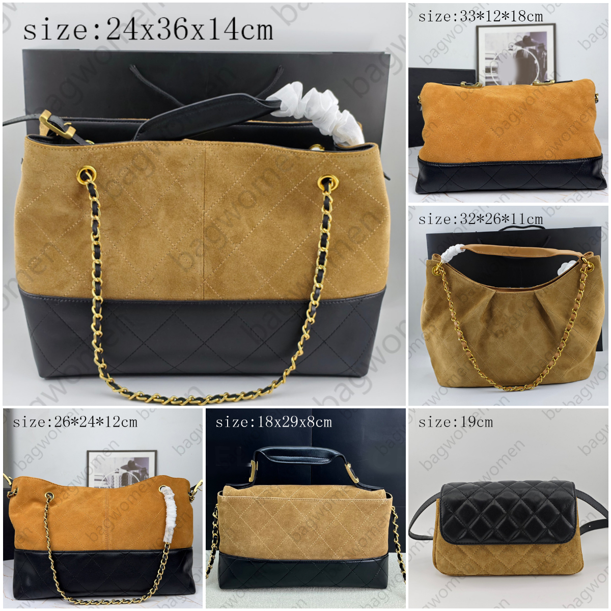 Suede Leather Bag Handbag Luxury Bag Designer Bag Purse Chain Shoulder Bag Cowhide Leather Underarm Handbag Splicing Colors Sac Crossbody Bag Tote Shopping Bag