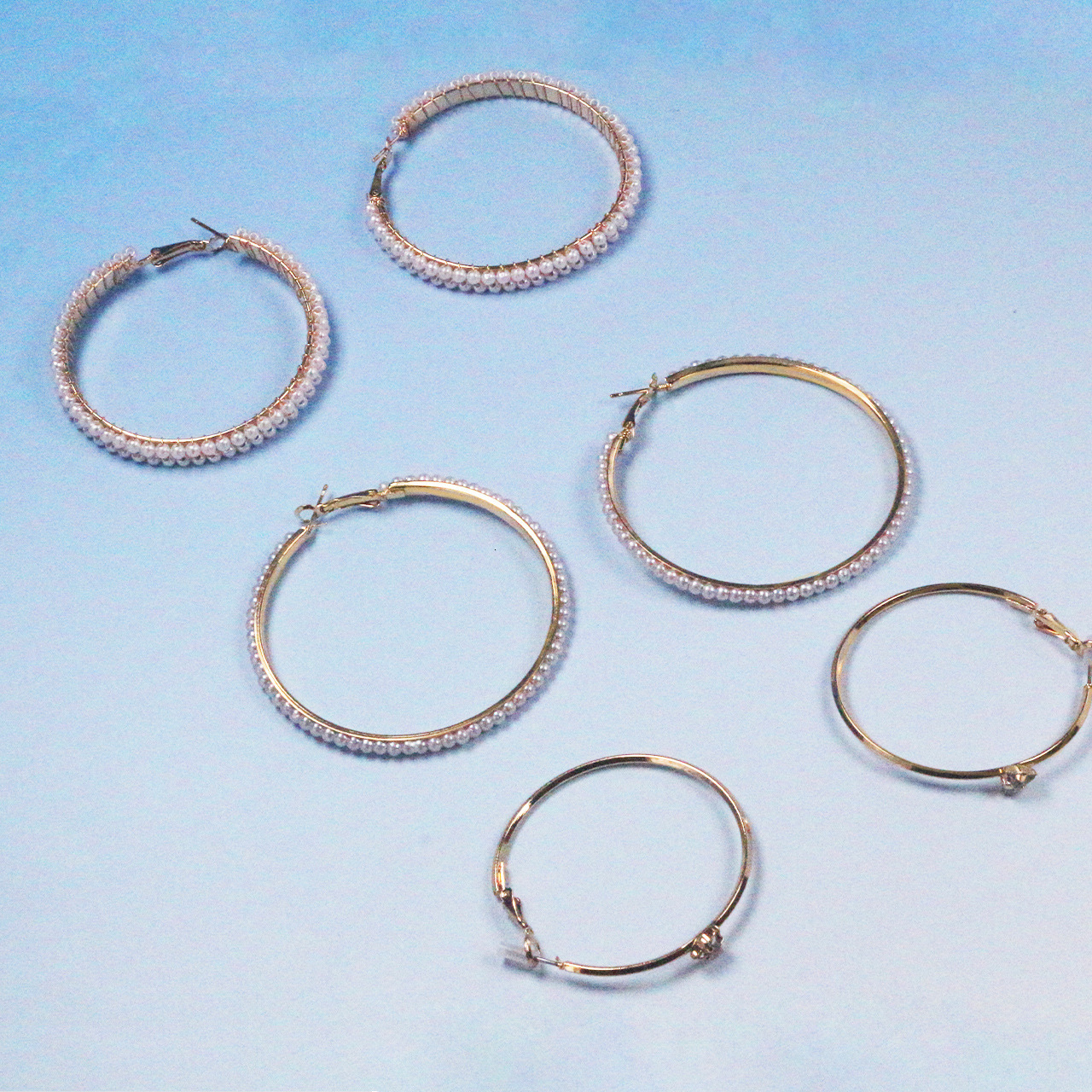 Design Round Spiral Pearl Hoop Exaggerated Elegant Versatile Fashion Rice Bead Circle Earrings for Women