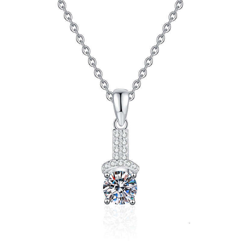 Live S925 Pure S925ier Pendant Light Niche 1 caratS925 MoiS925S925anite Necklace for Women 0e3
