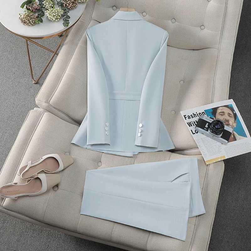 ZJYT Korean Fashion Belted Blazer Suits Pant Sets 2 Pieces Women Conjunto Para Mujeres Work Wear Trousers Sets Office Outfit X250704