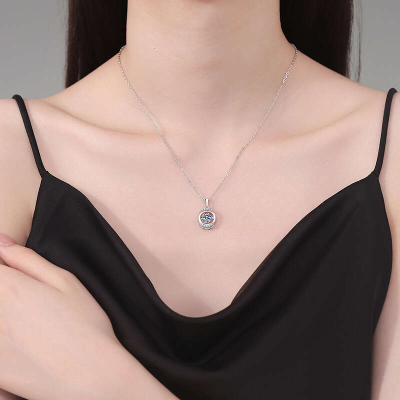 S925 Pure S925ier with Pendant, Dynamic Beating Heart Pendant Women, 1 caratS925 MoiS925S925anite Necklace for Women ed8
