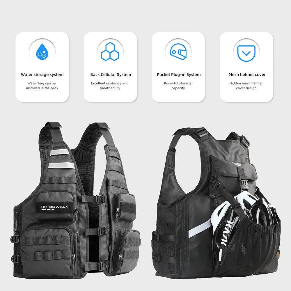 Rhinowalk Motorcycle Vest Adjustable Size Motor Breathable Motocross Motorbike Jacket Backpack Supports Water Bag And Helmet 250704
