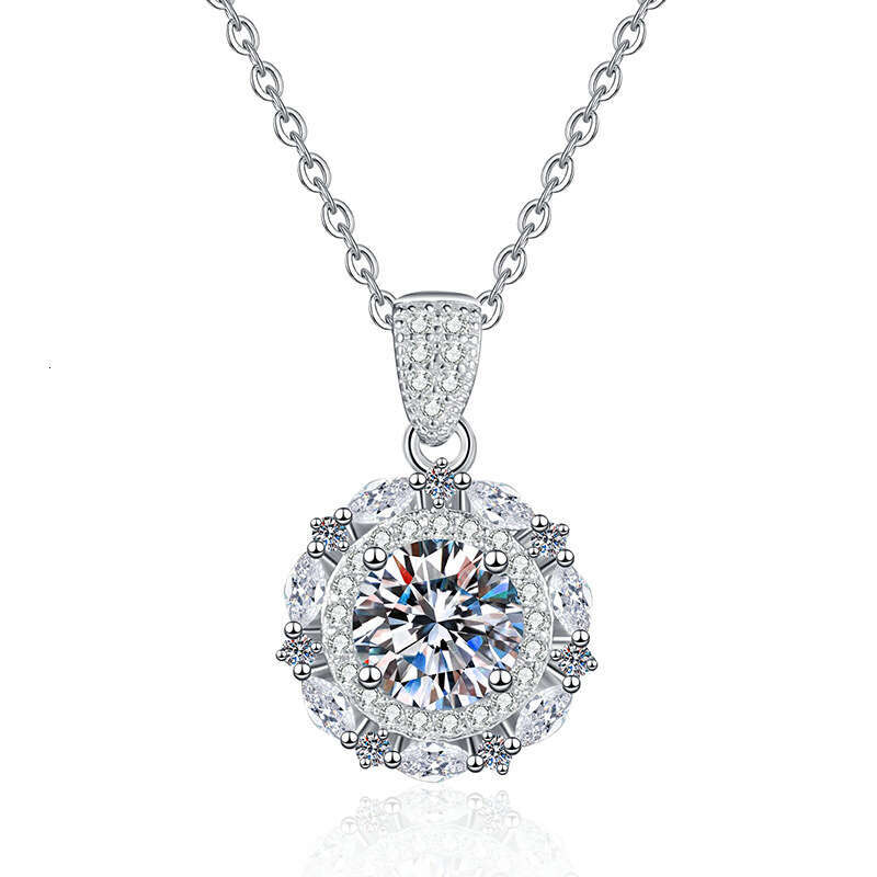 S925 Pure S925ier S925parkling S925tarry S925ky 1 caratS925 D Color MoiS925S925anite Necklace f93