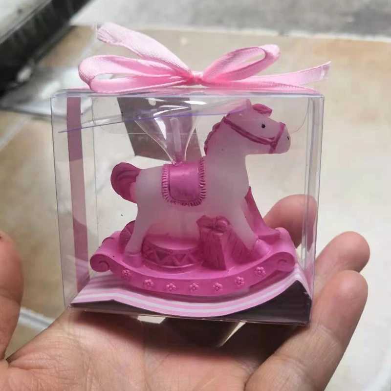 Rocking Horse Candle Favores for Baby Shower Kids Birthday Gifts Baptism Kepesake Event Anniversary Favores 10Pcs W250704