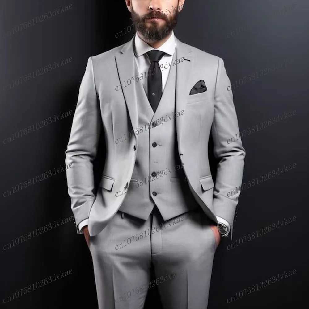New Dark Green Men Suit Wedding Party Formal Occasion Groom Groomsman Prom Business Male Tuxedos 3-Piece Set Jacket Vest Pants X250704