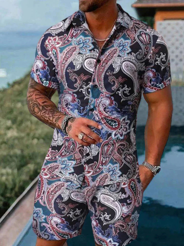 Mens Beach luxury Designer Tracksuits Summer Suits T Shirt Seaside Holiday Shirts Shorts Sets Man men Luxury Set Outfits Sportswears Tracksuit 2 piece