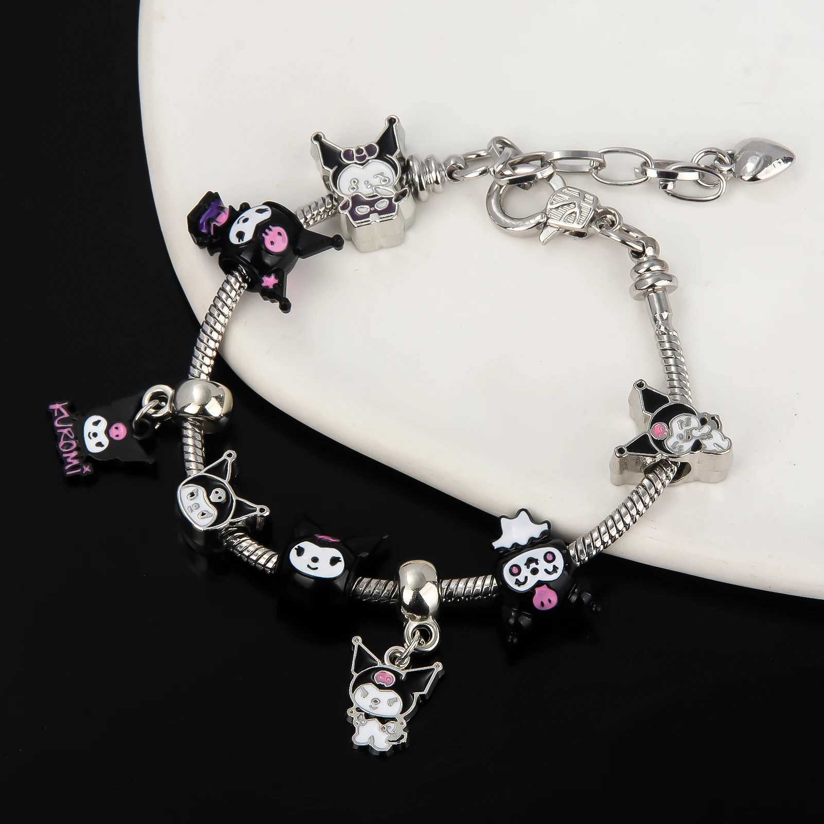 Sanrio Anime Sanrio Hello Kitty Bracelet Kuromi Melody Kawaii Pink Girl Lolita Gothic Style Pendant Accessories Womens Jewelry Gift w250716