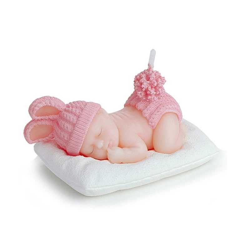 10pcs Childrens Party Candle Baby Shower Favor Gift--Sleep Baby Smokeless Candle Kids Cute Birthday Candle Party Decoration W250704