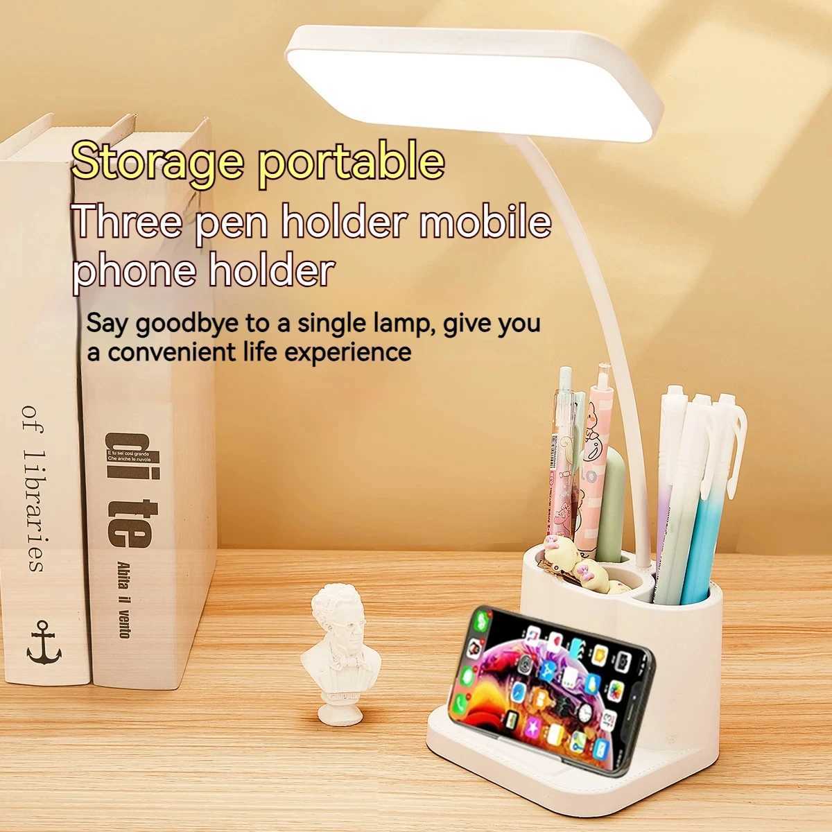 Table Lamp USB Touch Dimmable Night Light Student Dormitory Reading Eye Protection Bedroom Office LED USB Charge Desk Lamp XJ250703