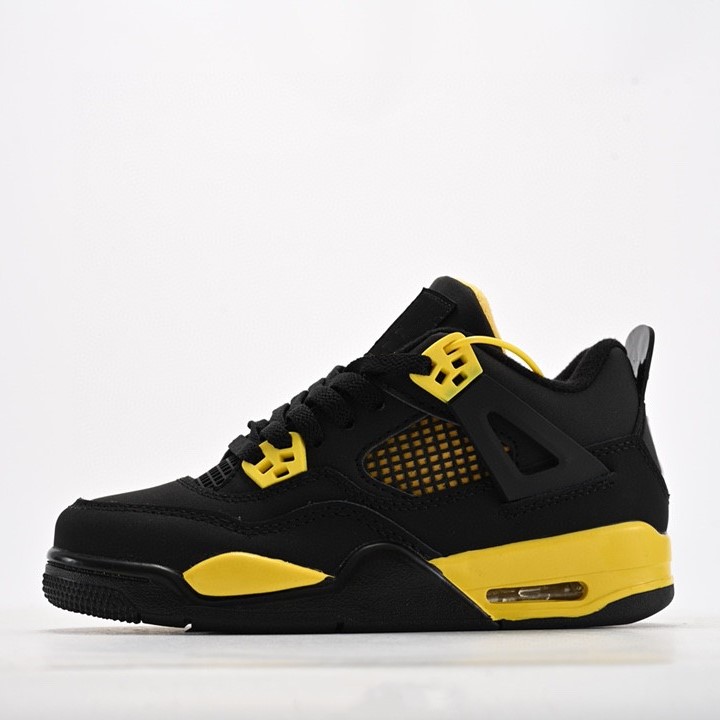 Toddler 4s Kids Shoes Sneakers Boys Girls youth Basketball shoe Black cat red cool grey bred University Blue size 25-35