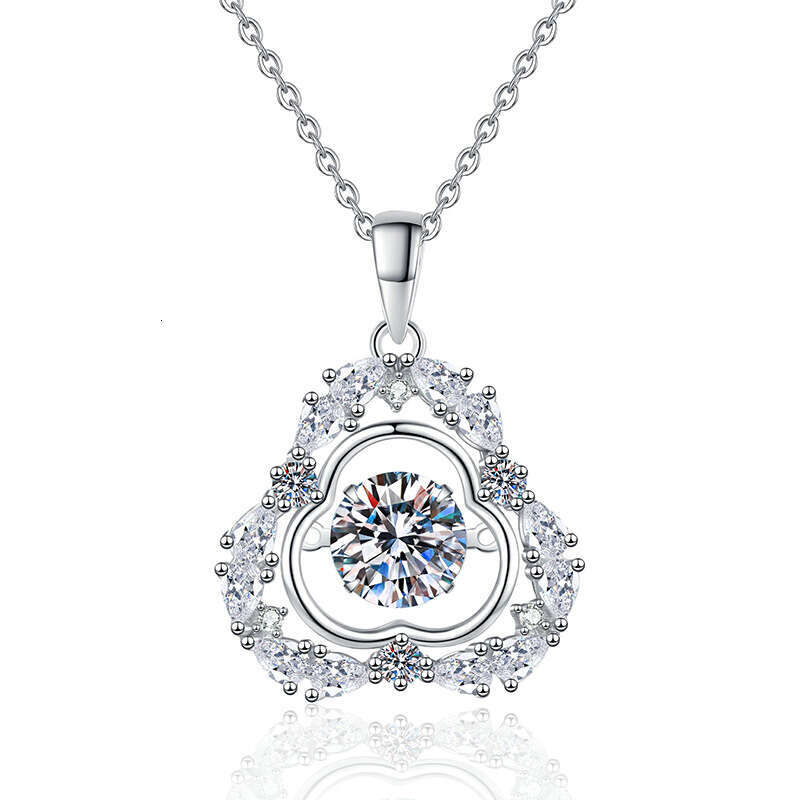 S925 Pure S925ier with Pendant, Gourd Dynamic Pendant Women, 1 caratS925 MoiS925S925anite Necklace for Women 62f