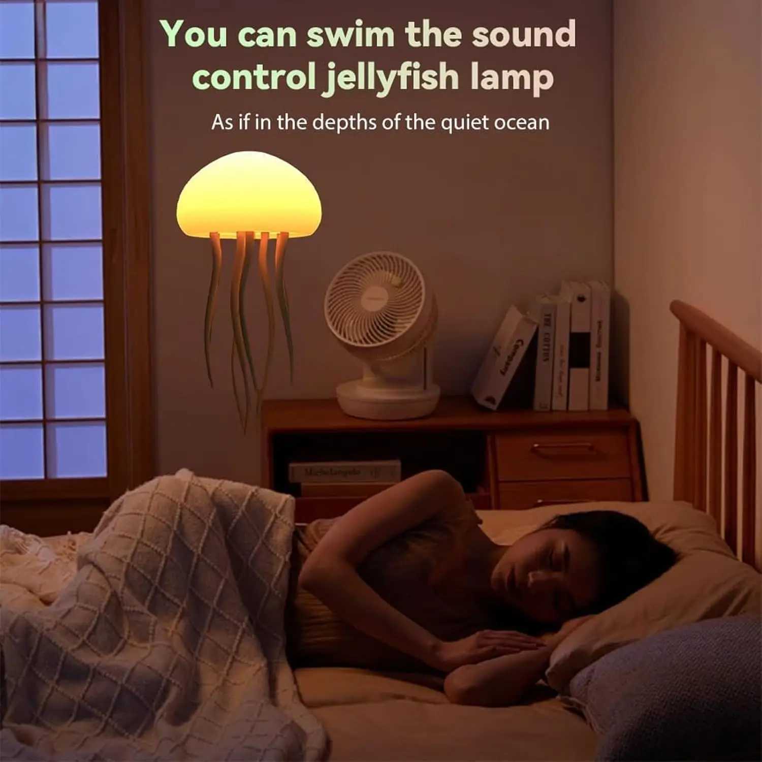 Modern Jellyfish Table Lamp USB Rechargeable Adjustable RGB Color Changing Jellyfish LED Night Light with Base Room DecorXJ250703