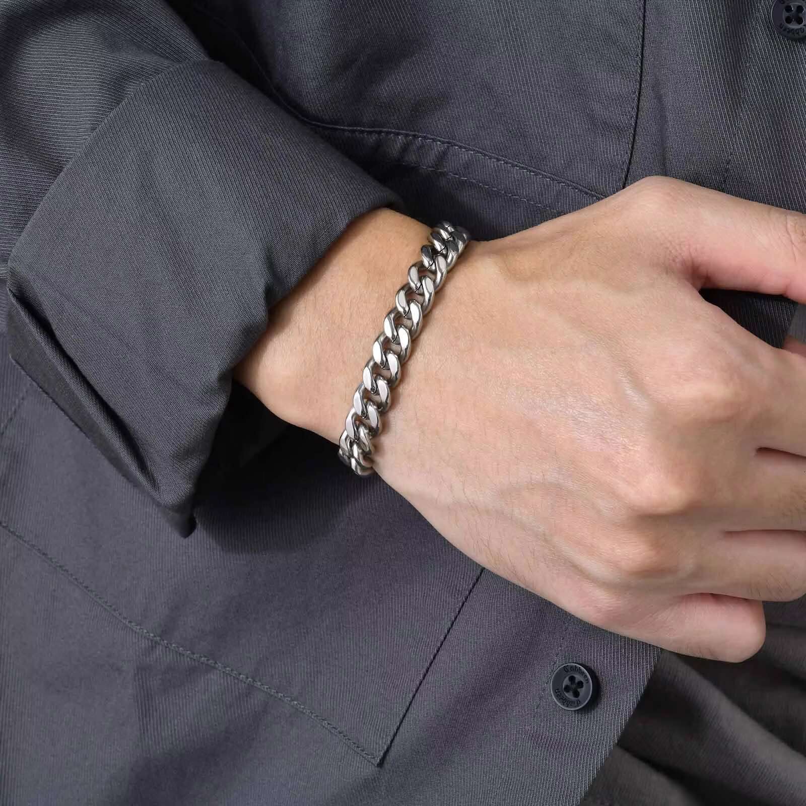 Hip Hop Stainless Steel Chain Bracelet for Men Fashionable Jewelry for Weddings Anniversaries Gifts Wholesale Cuban Bracelet