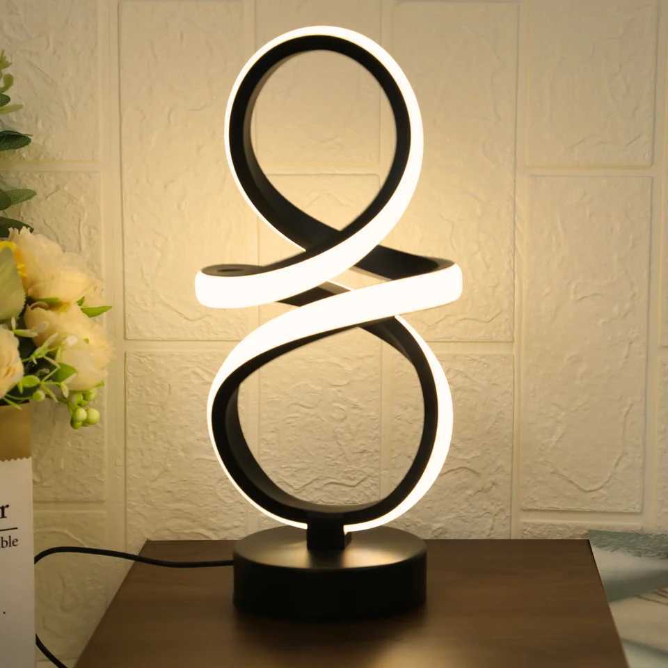 Creative spiral LED table lamp adjustable in 3 colors USB power supply suitable for home bedrooms offices and study rooms. XJ250703