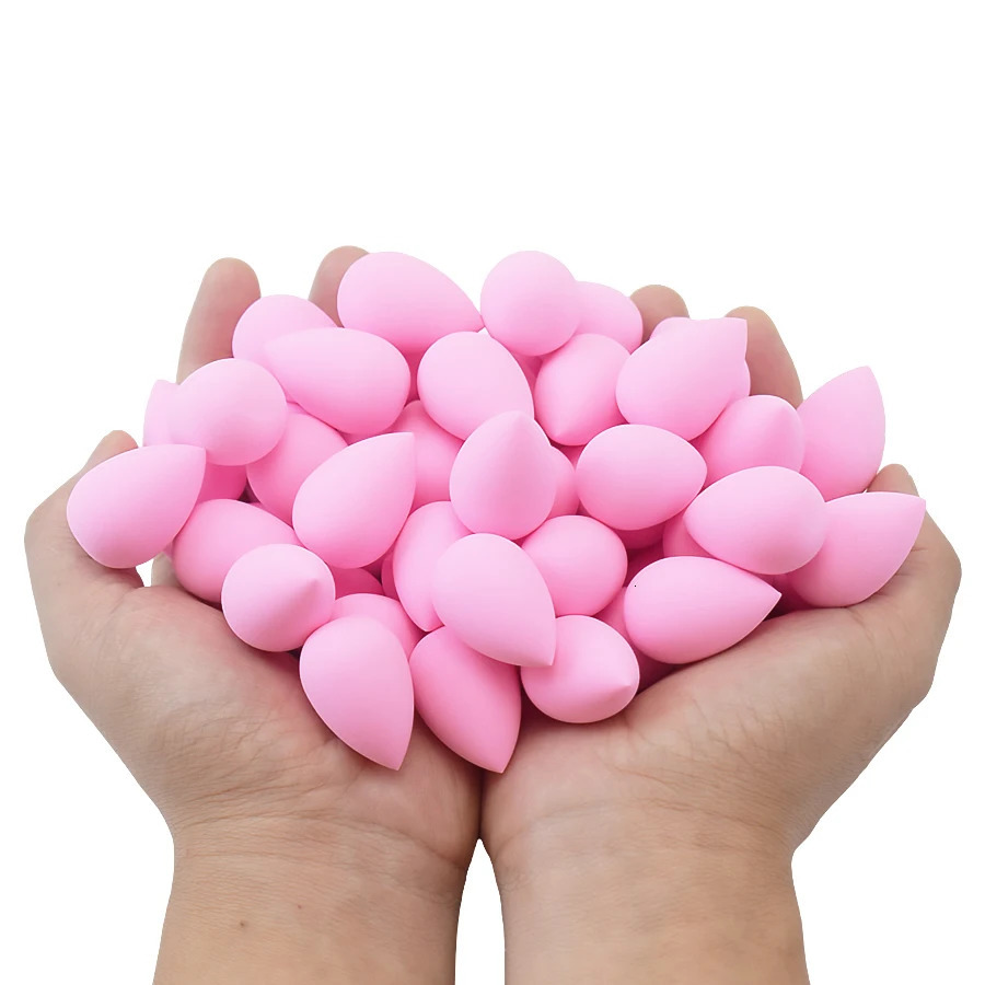50pcs Mini Beauty Sponge Egg Water Drop Small Makeup Egg powder puff Dry Wet Combined Cosmetic Tools With Storage Box 250625