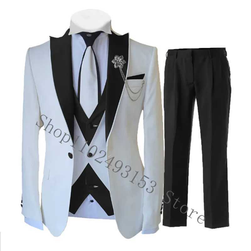 Blue Men Suit Slim Fit Business Formal Tuxedo For Wedding Groomsmen Blazer 3 Pieces Suits Jacket Vest Pants CoStume Homme X250704