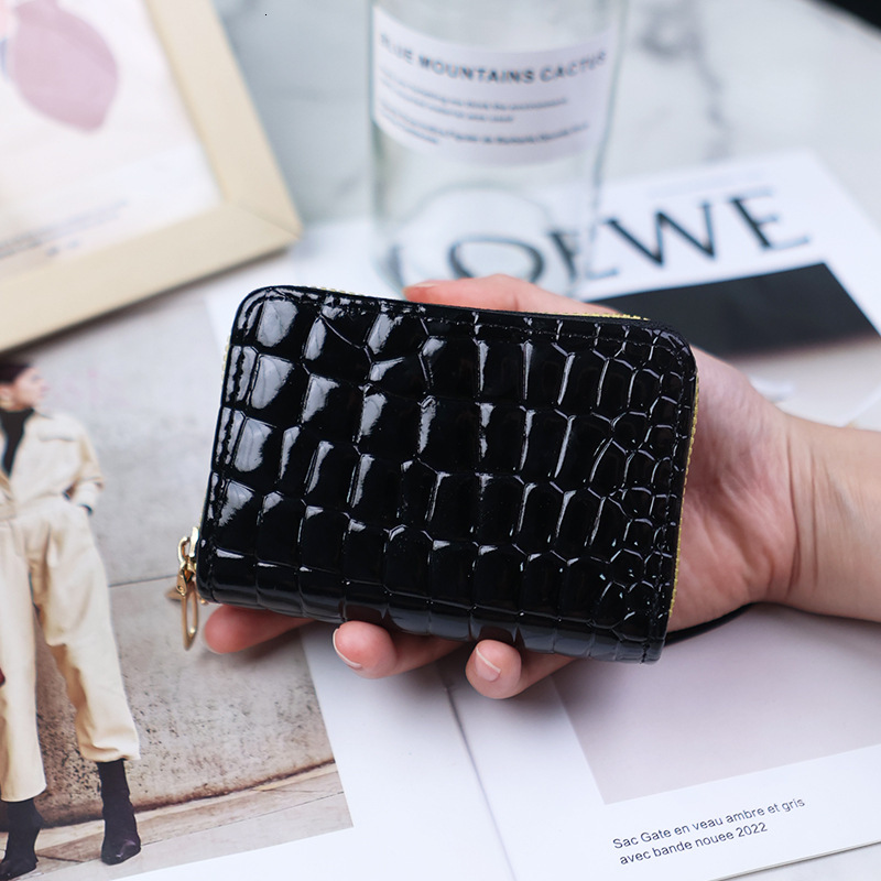 Free Shipping Designer Bag Accordion Card Holder For Women Multi-card Slot Card Holder Large Capacity High-end ID Holder Crocodile Pattern Double-laye