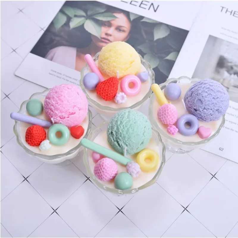Ice cream styling high-end aroma scented candles scented soy wax handmade aroma candles gift. W250704