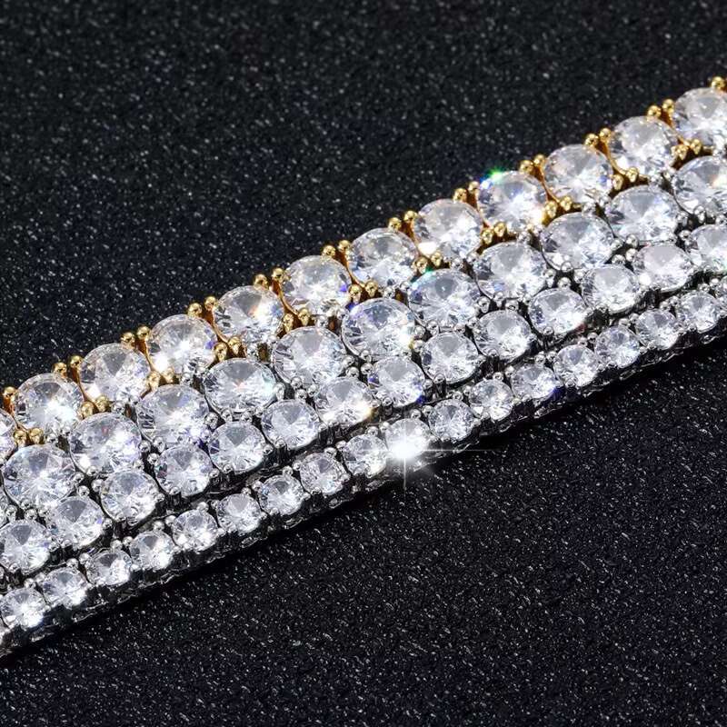 Fresh Item High Quality Hip Hop Bling 3MM 4MM 5MM 6MM Flawless D Color Lab Diamond Moissanite Tennis Chain