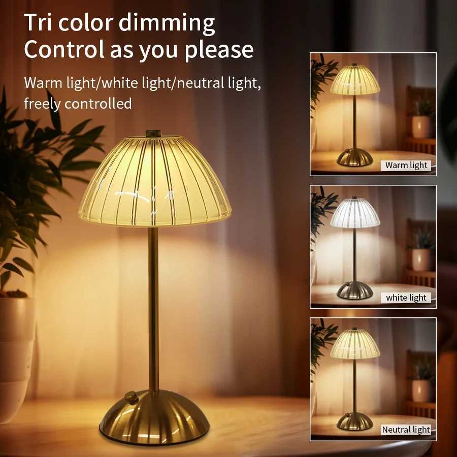 Crystal LED Table Lamp Rechargeable Book Light Night Light for Reading Bedside Bedroom Atmosphere Retro Hotel Bar Decor Dimmable XJ250703