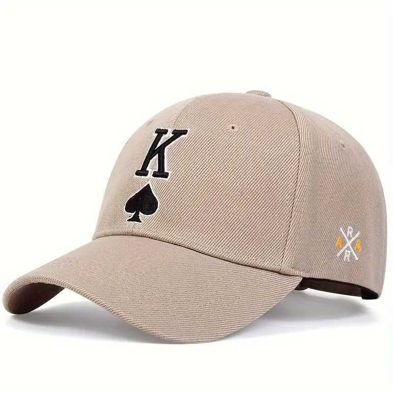 Spades K Letter Cap Fashion Embroidered Baseball Cap Outdoor Shade Hat Men and Wen All Match Personality Hat X250704