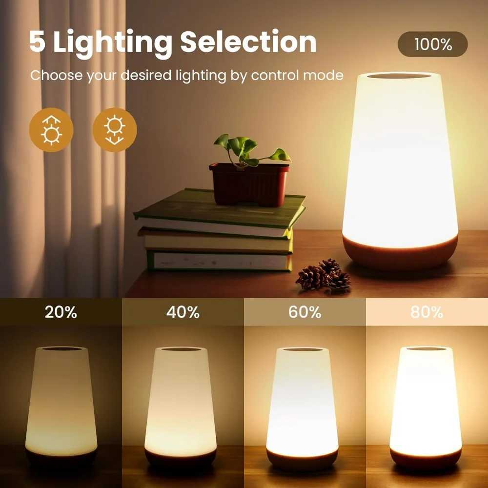 13 RGB Colors Night Lights USB Rechargeable Dimmable Touch Lamp Bedroom Portable Table Bedside Night Lamp Baby Kids Night LightXJ250703