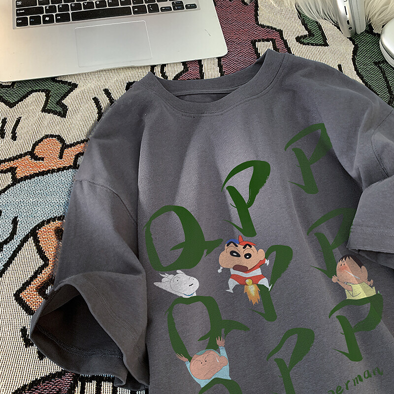 Crayon Shin-chan Fun Spoof Designer Short Sleeves T-shirt For Men 2025 Summer Thin Loose Casual Versatile Gift For Friends Half-sleeve Tee