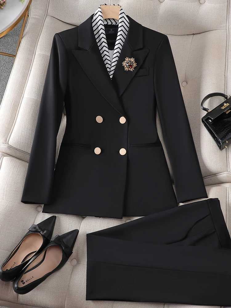 ZJYT Office Lady Formal Blazer Pants Suits 2 Piece Matching Set Conjuntos Para Mujeres Elegant Business Jacket Trousers Sets X250704