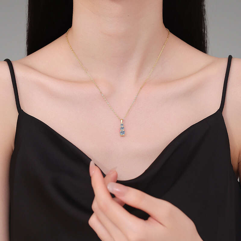 Jewelry Pure S925ier Pendant Light Niche D Color MoiS925S925anite Necklace 9a6