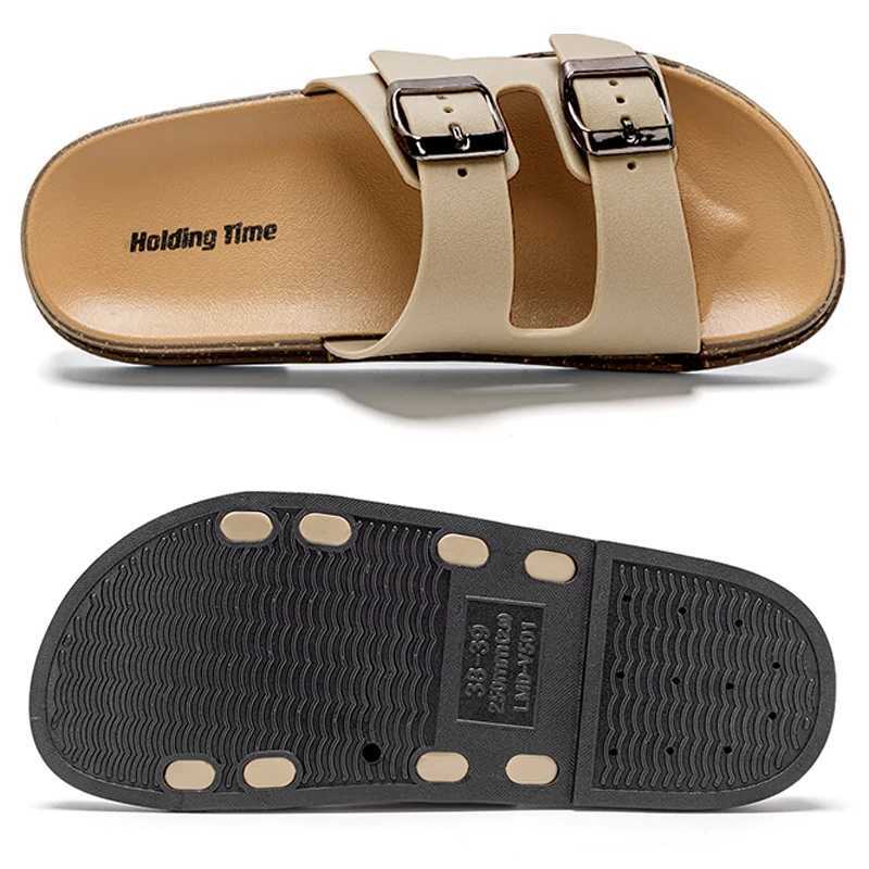 2025 New Double Strap Womens Slippers Summer Adjustable Soft Sole Shoes Outdoor Fashion Flat Bottom Sandals Women W250704