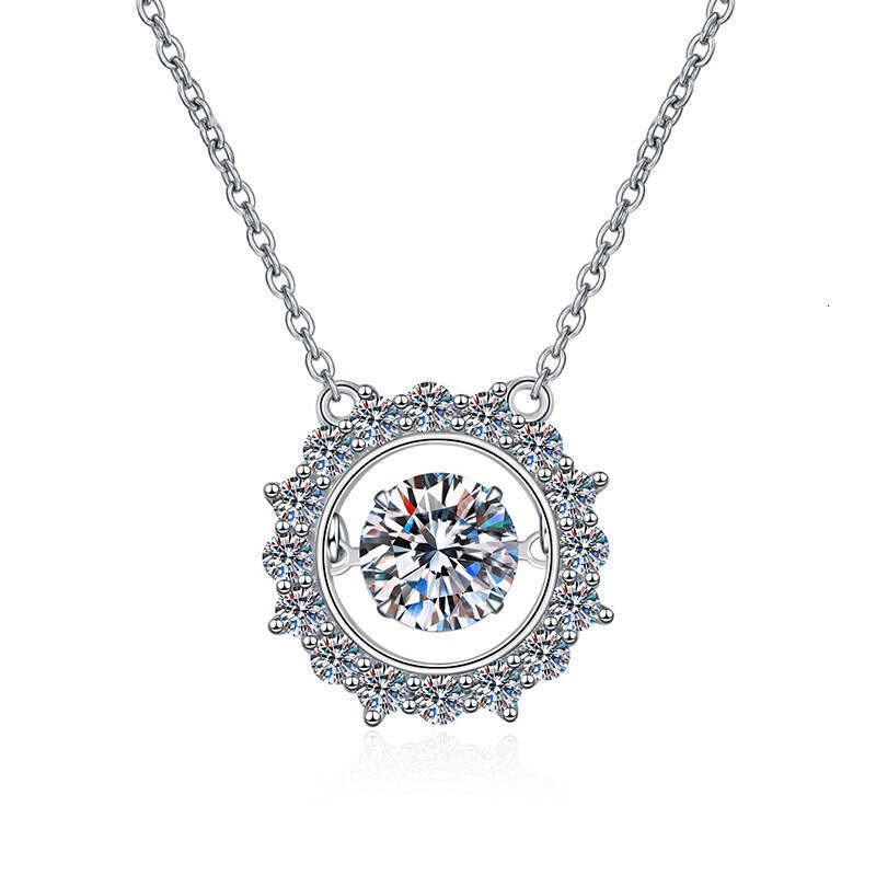 S925 Pure S925ier Pendant Beloved Dynamic Clavicle Chain 1 caratS925 D Color MoiS925S925anite Necklace for Women dd8