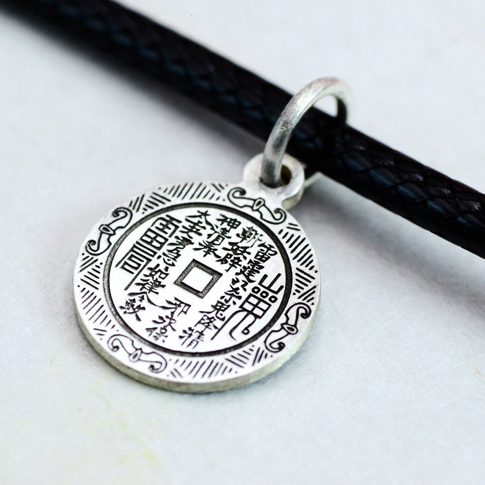 Mountain Ghost Pendant, Tibetan Nine Palaces Eight Trigrams Pendant S Sier Bracelet Buddha Beads DIY Cultural Play Accessories