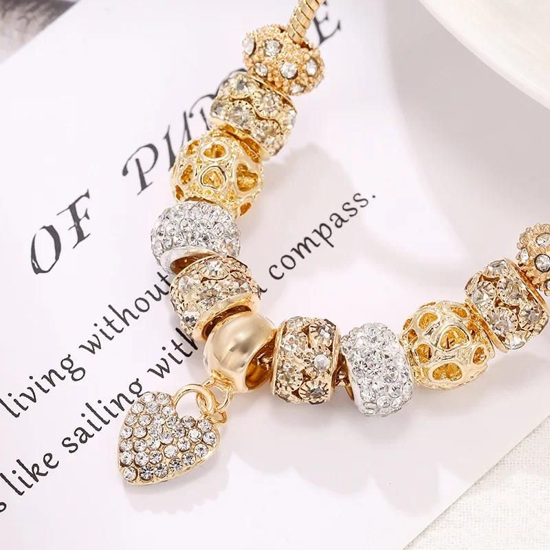 DIY Charm Bracelet with Large Hole Beads - Adjustable Length Alloy Jewelry