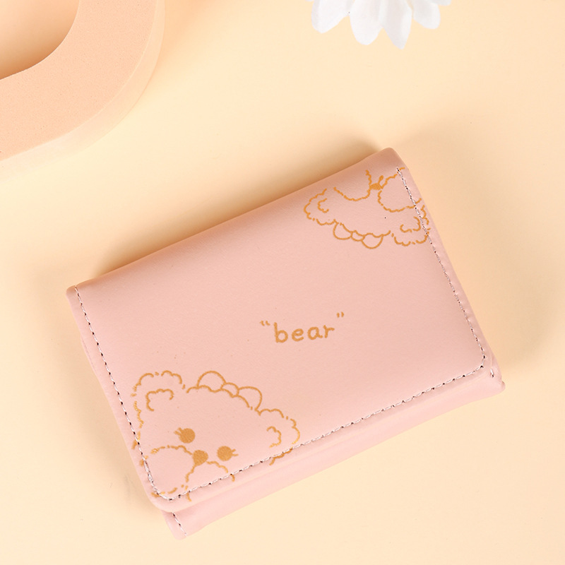 Free Shipping Designer Bagwallet For Women Niche Style Unique Design High-end Feel Cute Cartoon Small Coin Purse Student Short Foldable Leather Wallet