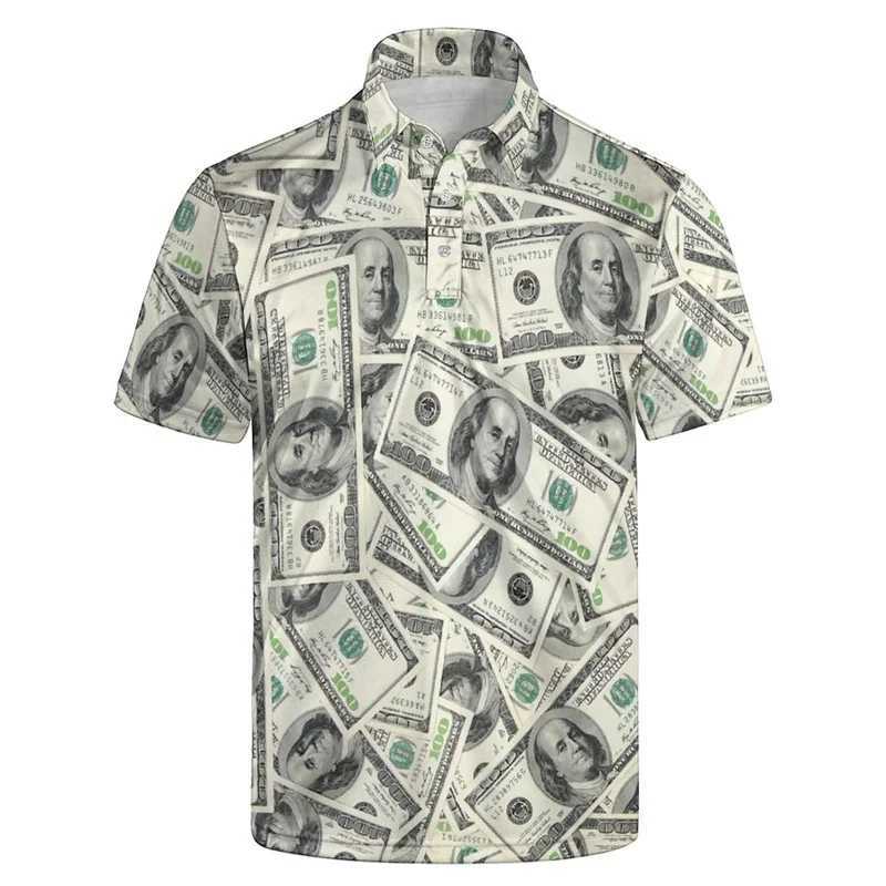 Fashion USA Flag Pattern Polo Shirt For Men 3D Print Short Sleeves T-shirt Hot Sale Street Summer Button Loose Lapel T Shirts W250704