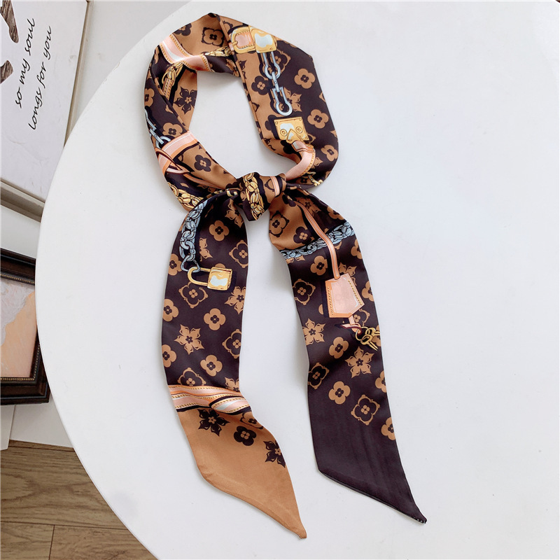 Personality Classic Twilly Womens Headband Fashion Bag Scarfs Designer Scarf for Women Hair Thin Scarves Neck Tie 120-8cm 20style