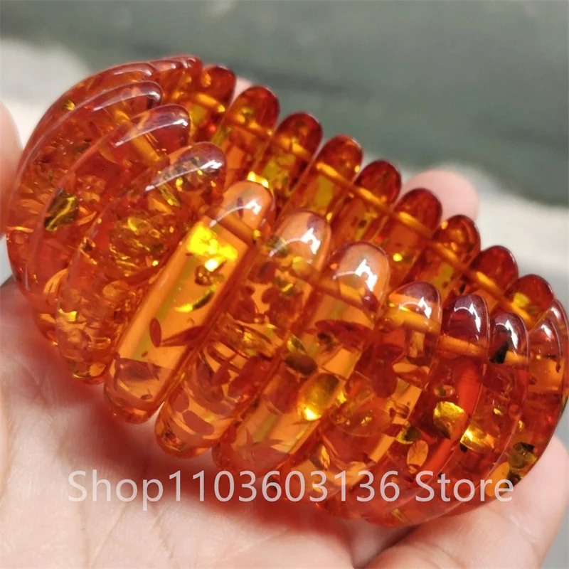Natural Colorful Amber Bracelet Women Healing Gemstone Fine Jewelry Genuine Baltic Flower Ambers Square Beads Bracelets Bangles 250628