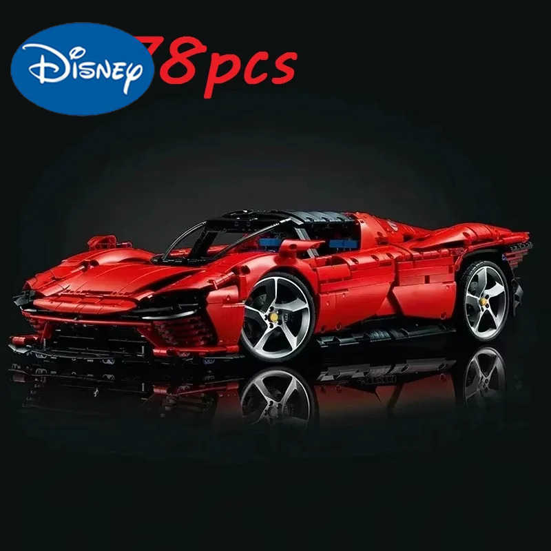 DISNEY 3778pcs Technical Machinery Building Blocks Super Sports Car Red SP3 Assembly Building Block Model Set Adult Boy Toy Gift W20250704