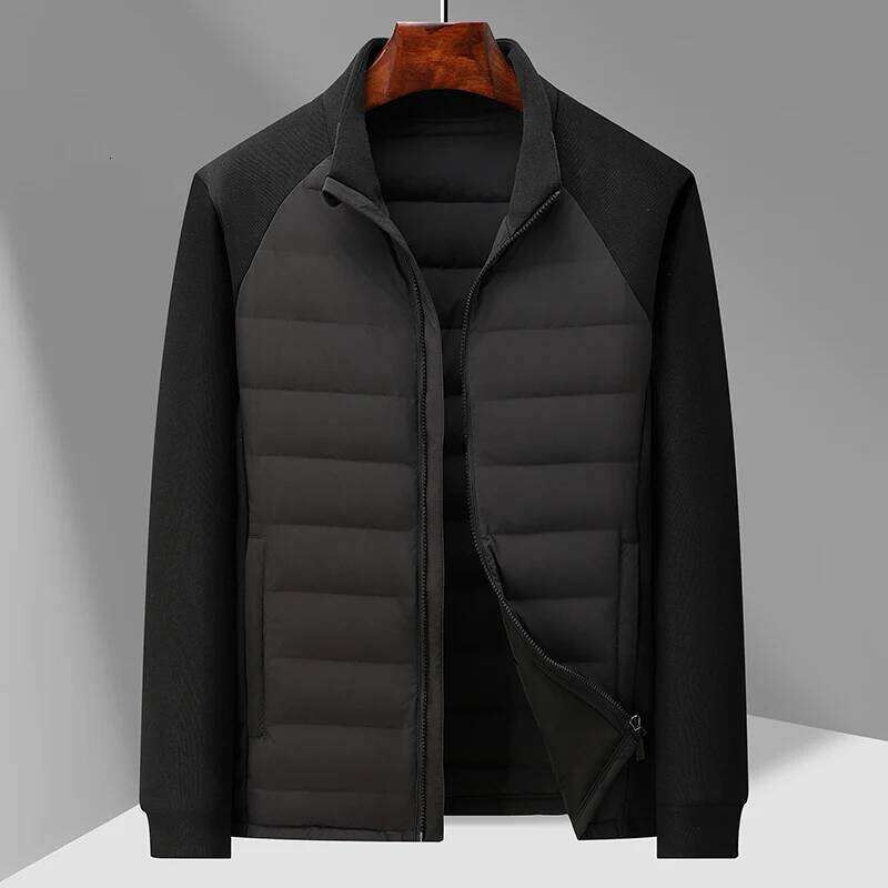 Men's Outdoor Knitting Splicing Winter New National Standard 90 White Duck Light Couple Hoodie Stand Collar Down Jacket 250704