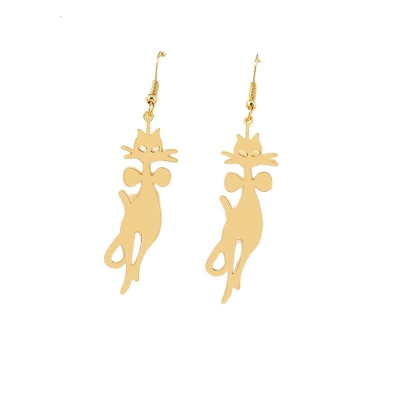 Minimalist Cat Earrings Personality Design Cute Temperament Trendy Women's Ear Jewelry