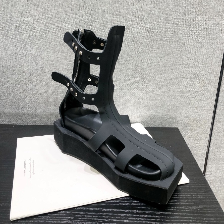 Stylish Vintage Woman Boots Leather Snow Ankle Flat Shoes women Fashion Casual Boot Gothic Punk Rock Hollow Out Square Toe Classic Short Summer Boot S