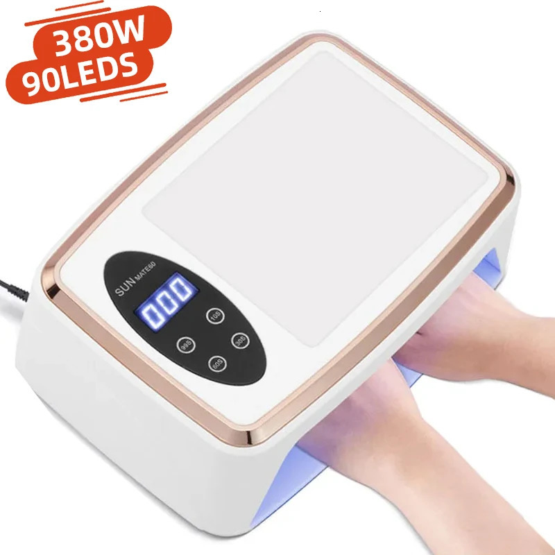 90LEDS UV LED Lamp For Nail Manicure 380W Professional Gel Polish Drying Lamps With Hand Pillow Wear High-power Nail Dryer 250627