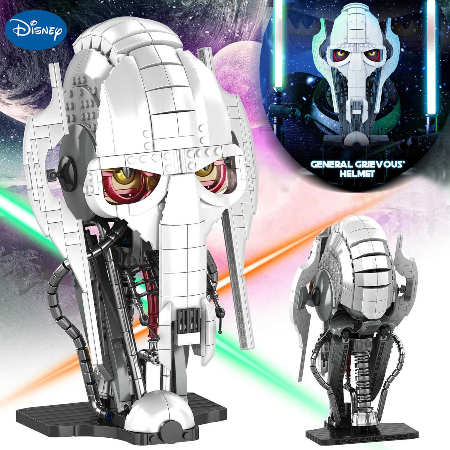 DISNEY 788pcs MOC Idea General Grievous Helmet Building Blocks Bricks Model Helmet Collection Assembling Toys for Children Adults Gift W20250704