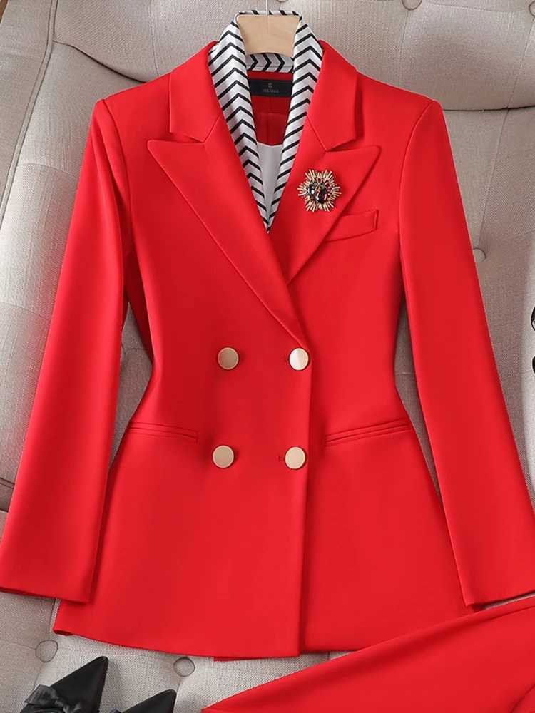 ZJYT Office Lady Formal Blazer Pants Suits 2 Piece Matching Set Conjuntos Para Mujeres Elegant Business Jacket Trousers Sets X250704